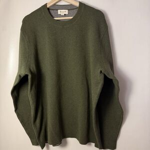 Borgo 28 Shirt Mens XL Green Cashmere Pull Over Crew Long Sleeve Casual Sporty